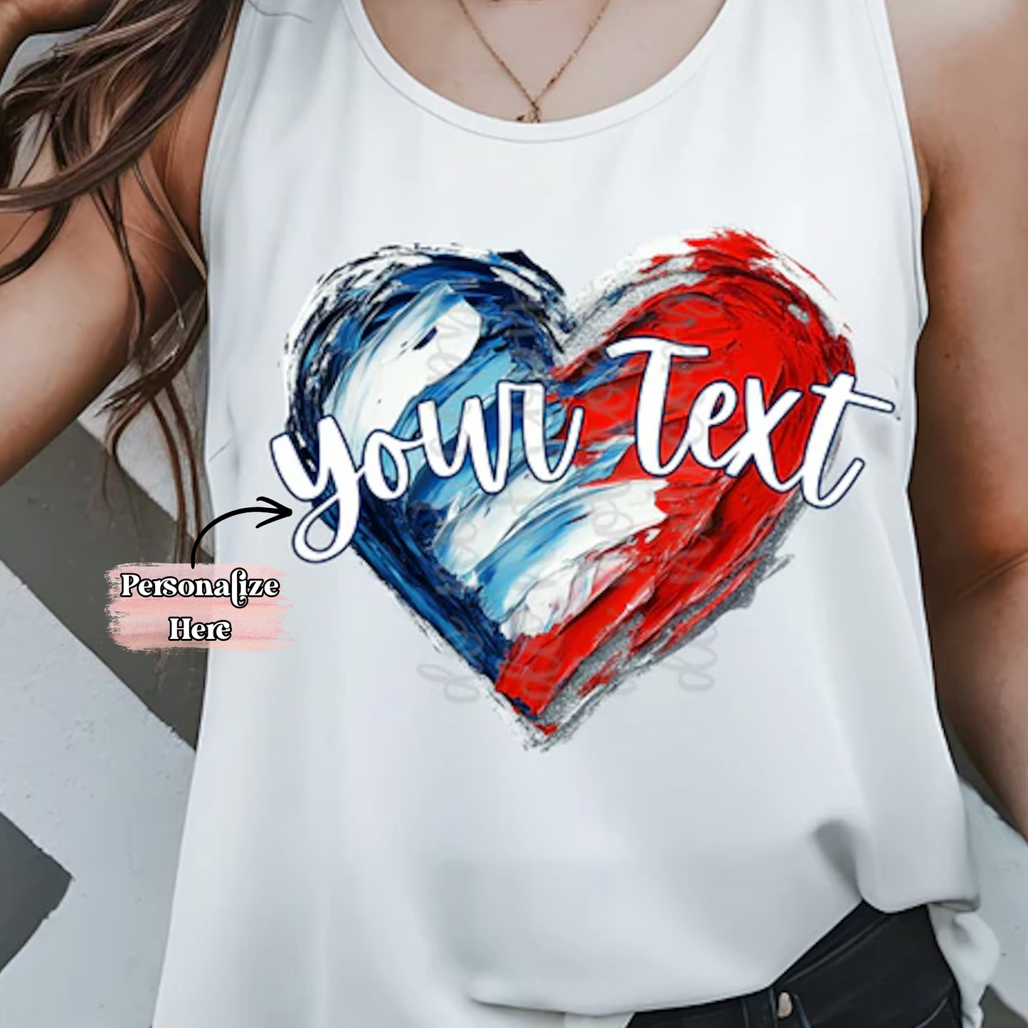 Patriotic Flag/Heart - ‼️Fully Customizable Transfer‼️