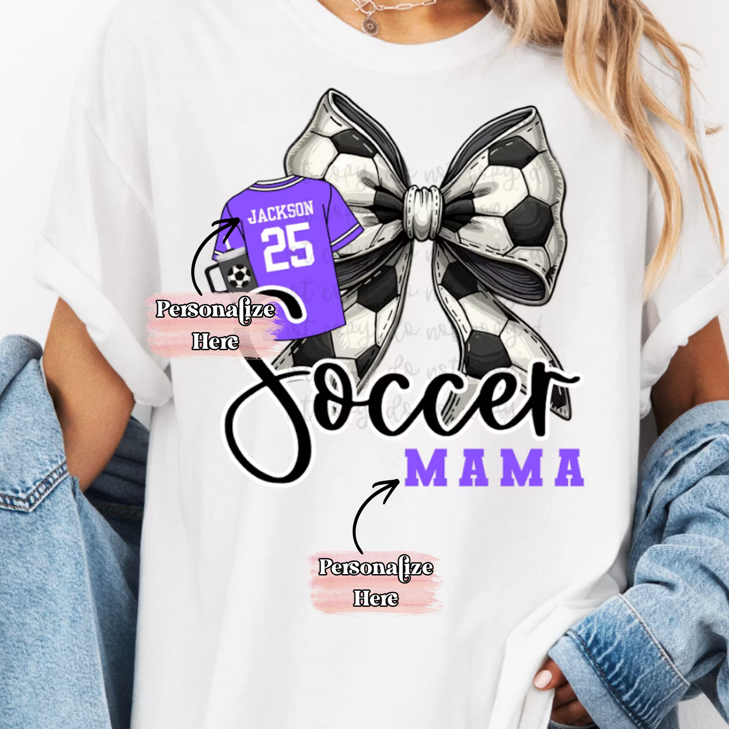 Volleyball/Soccer Bow & Jersey - ‼️Fully Customizable Transfer‼️