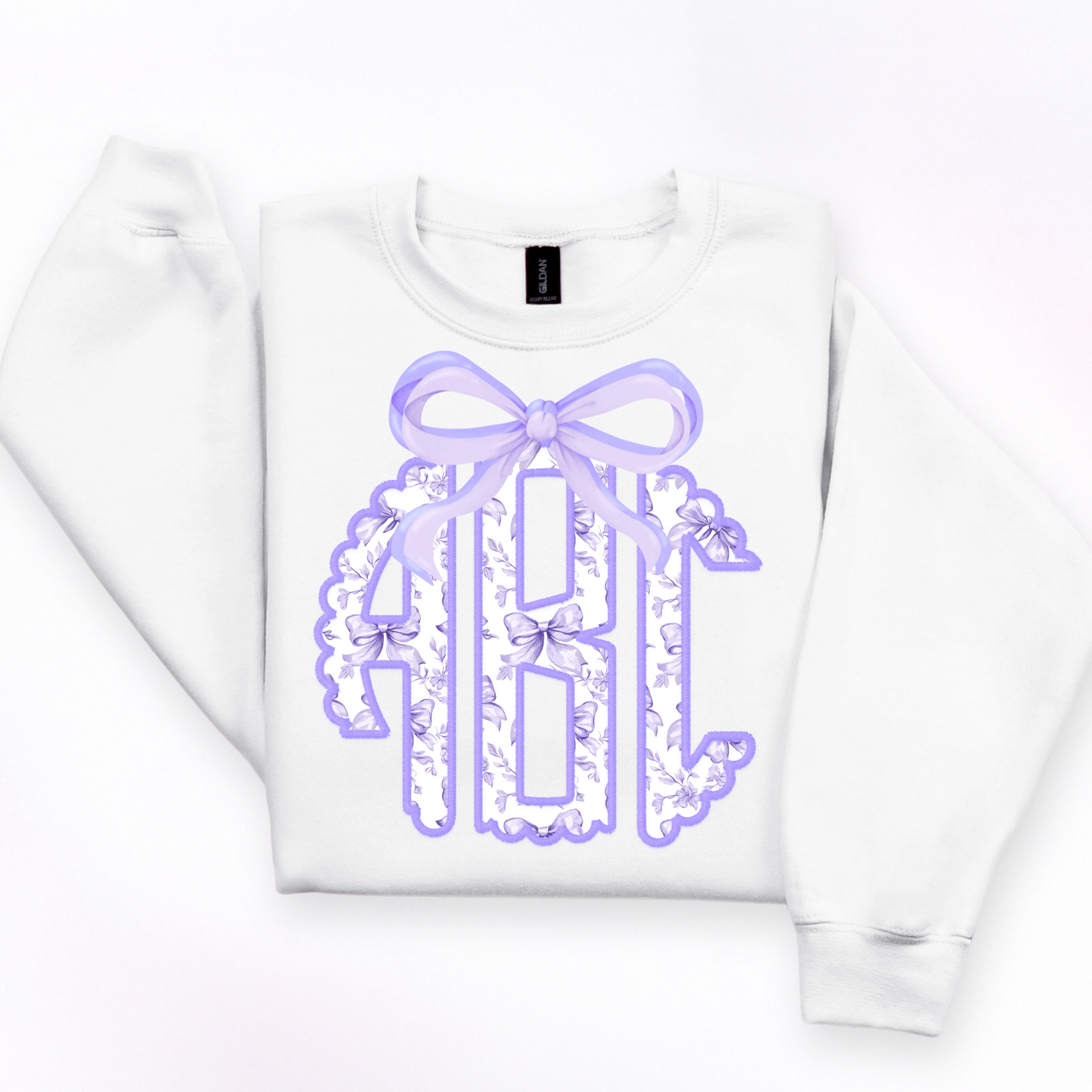 Purple Coquette Bow - Custom Monogram Transfer