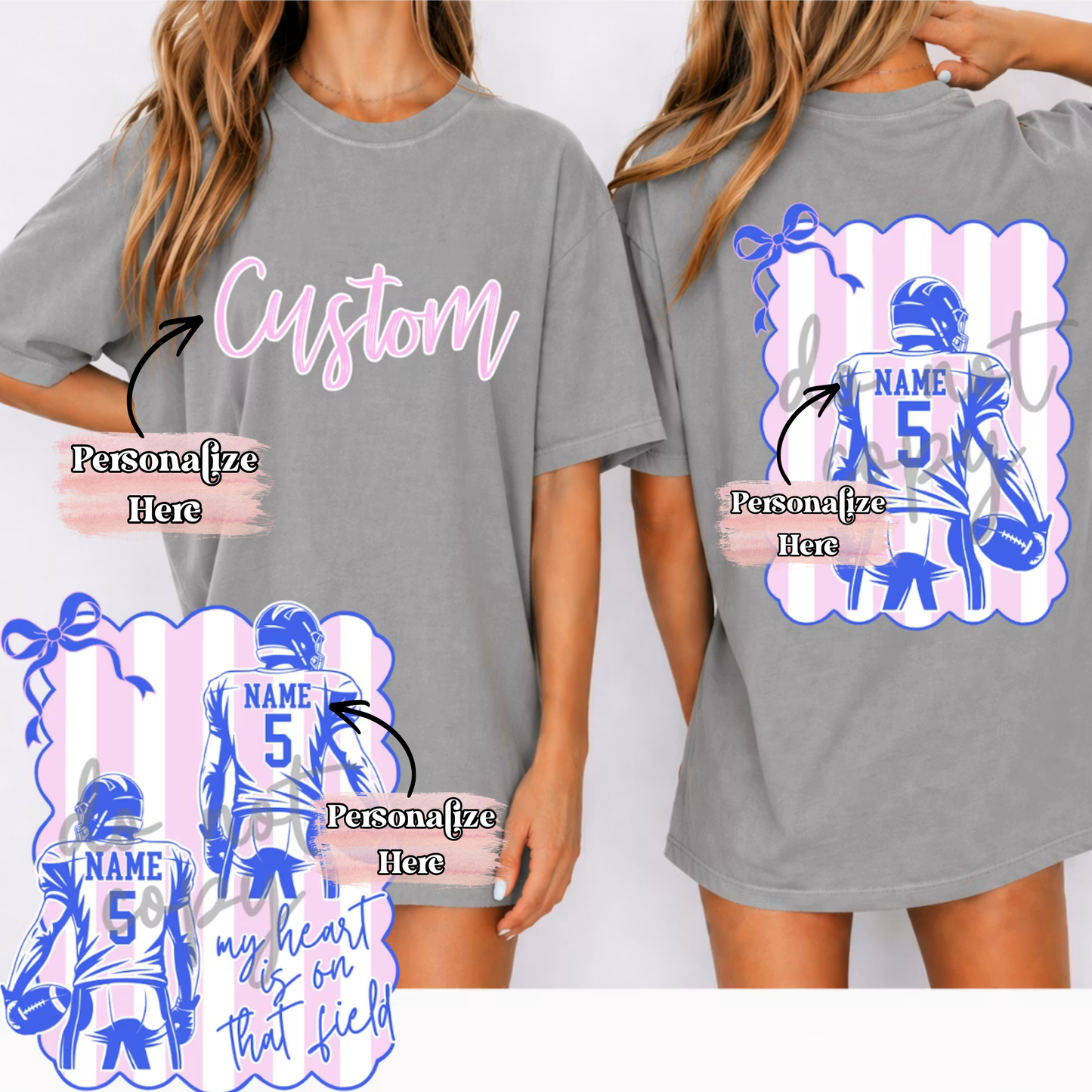 Preppy Football Stripes - ‼️Fully Customizable Transfer‼️