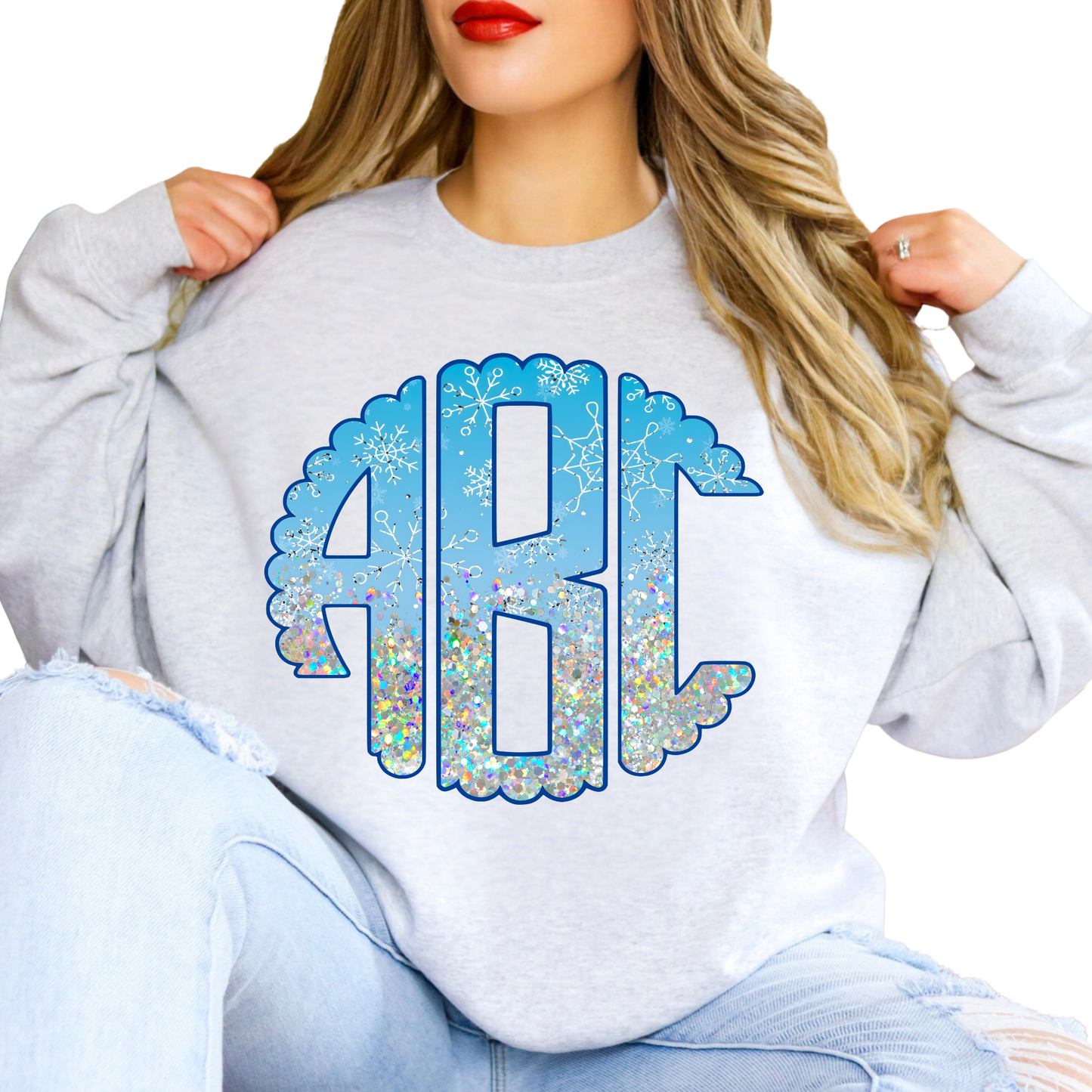Glitter Snowflake - Custom Monogram Transfer