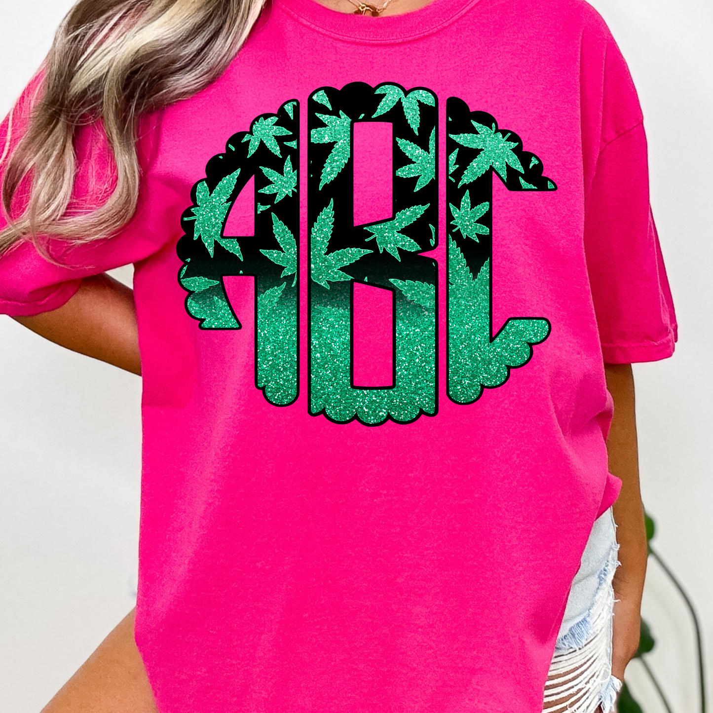 Weed Glitter - Custom Monogram Transfer