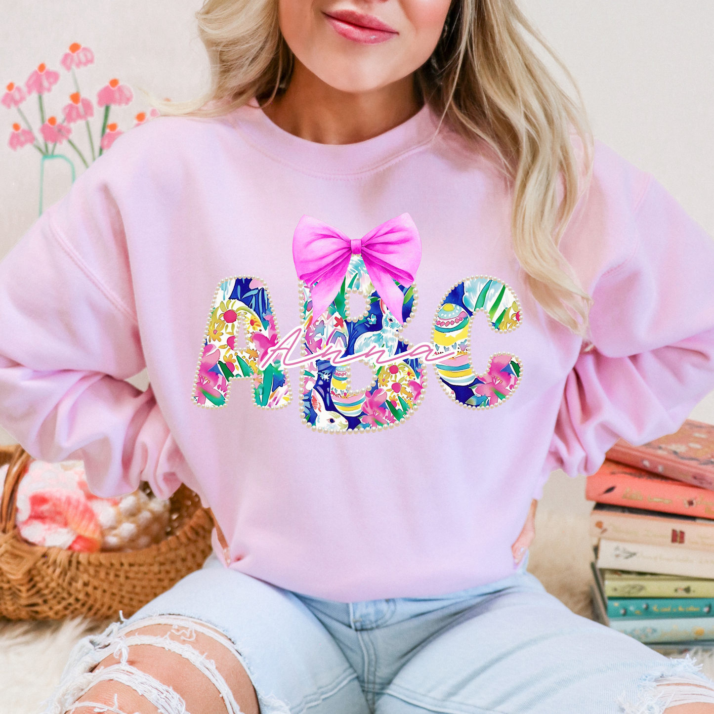 Preppy Easter Print - Custom Monogram Transfer