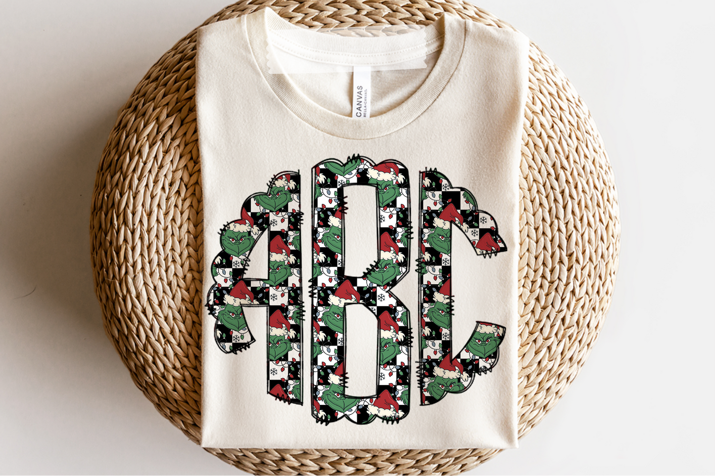 Black & White Checkered Gman - Custom Monogram Transfer