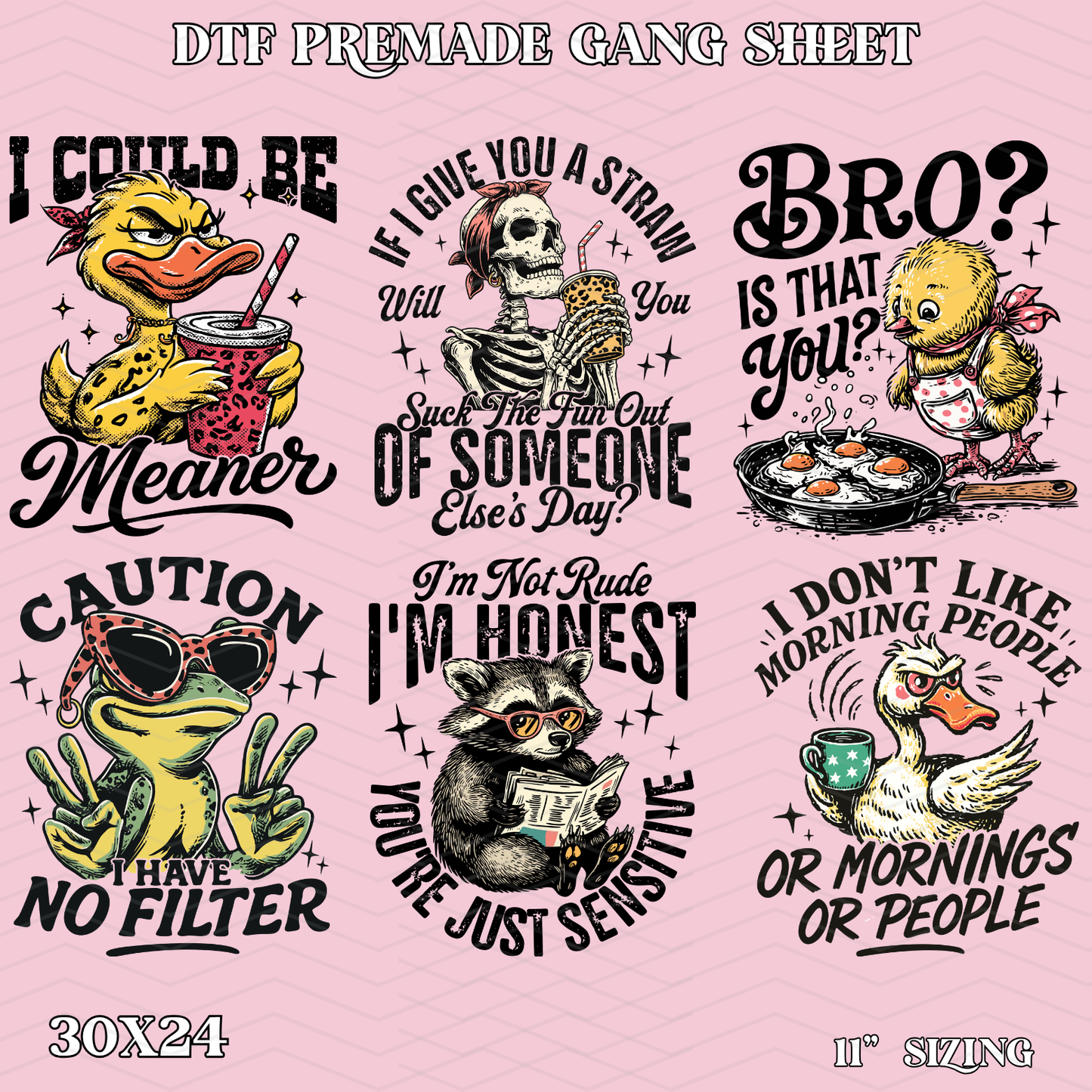 Caution No Filter - 30x24 - PREMADE GANG SHEET