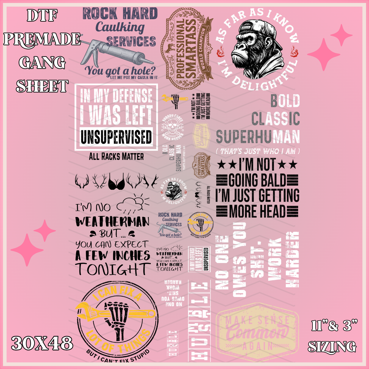 Snarky Men - 30x48 - PREMADE GANG SHEET