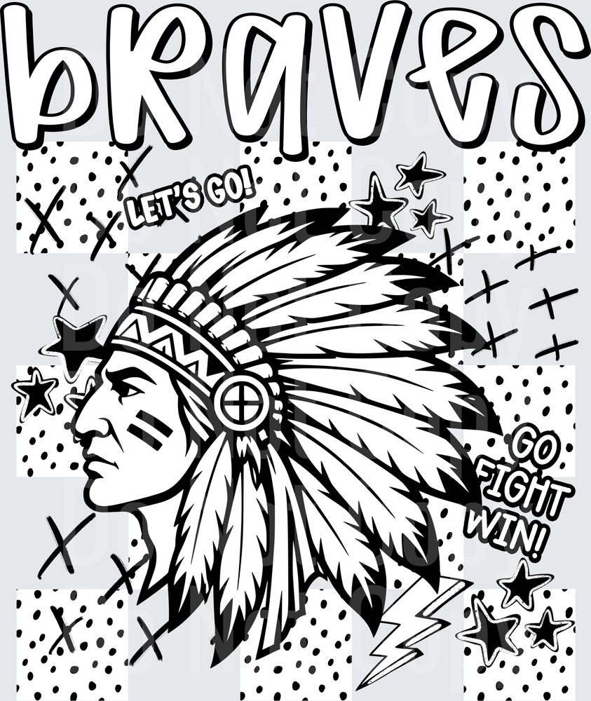 Braves Dotties And Doodles (DTF)
