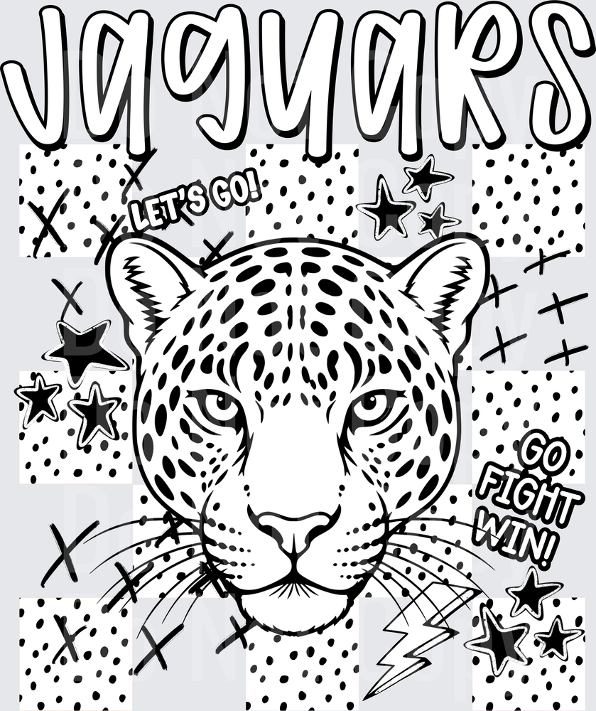 Jaguars Dotties And Doodles (DTF)