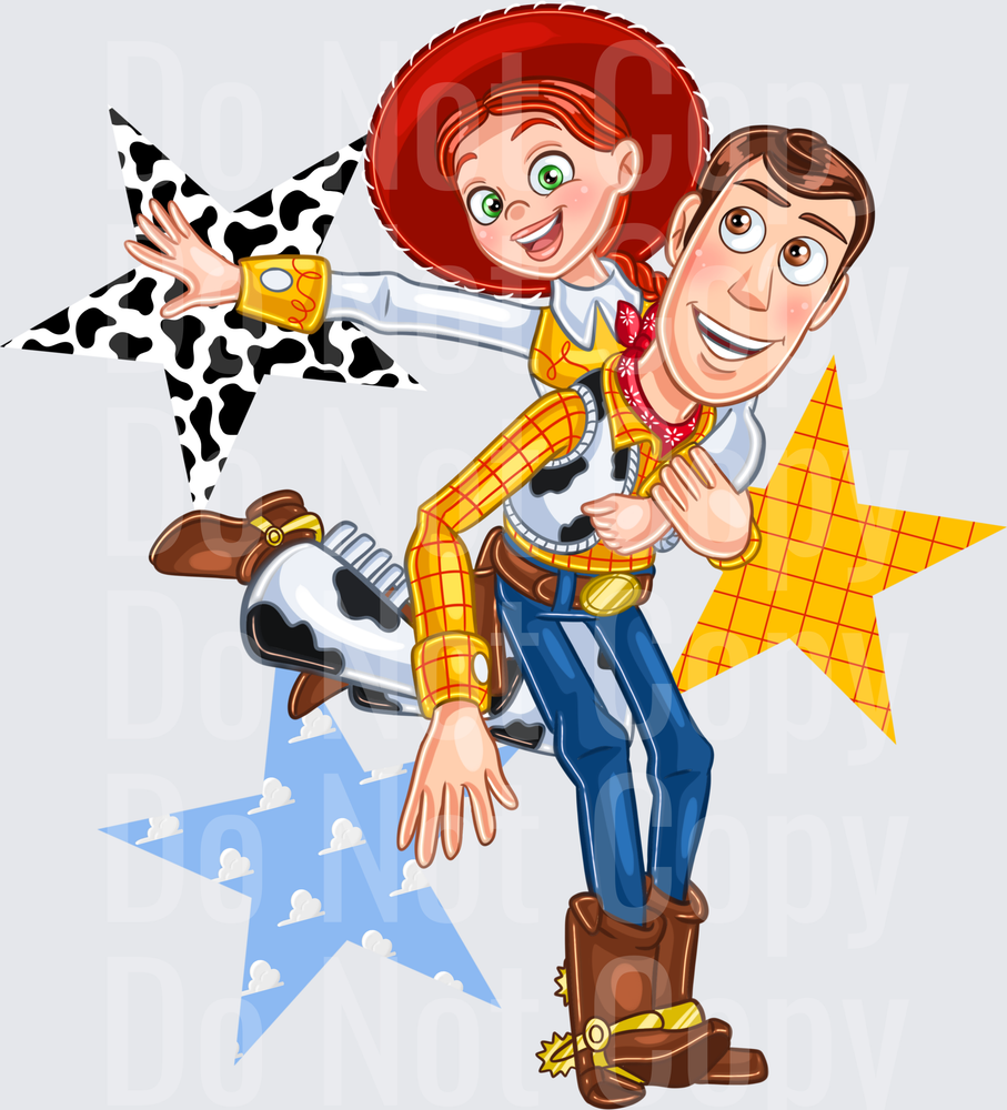 Cowboy and Cowgirl Toy Friends Piggyback Stars (DTF)