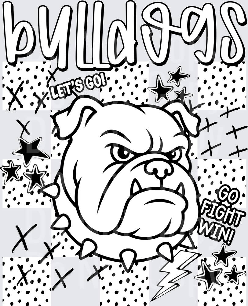 Bulldogs Dotties And Doodles (DTF)
