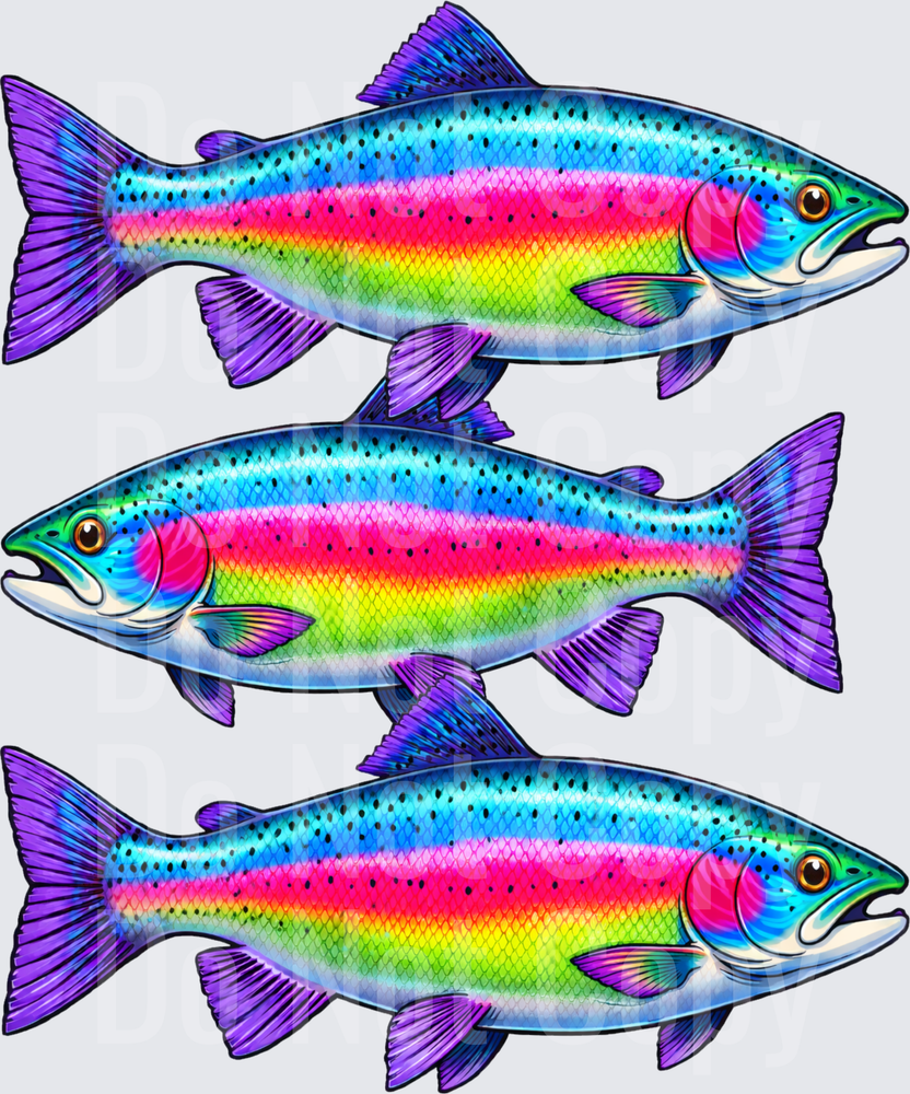 Rainbow Trout Fish with Vibrant Purple Fins (DTF)