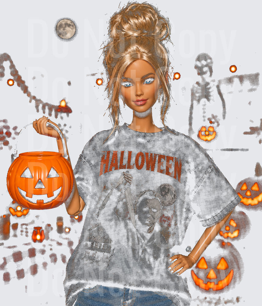 blonde halloween halftone (DTF)