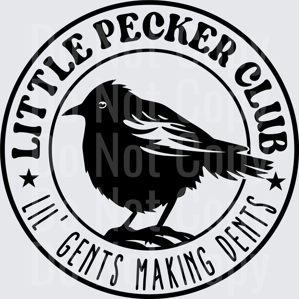 Little Pecker Club All Gents Making Dent Vintage Bird Badge (DTF)
