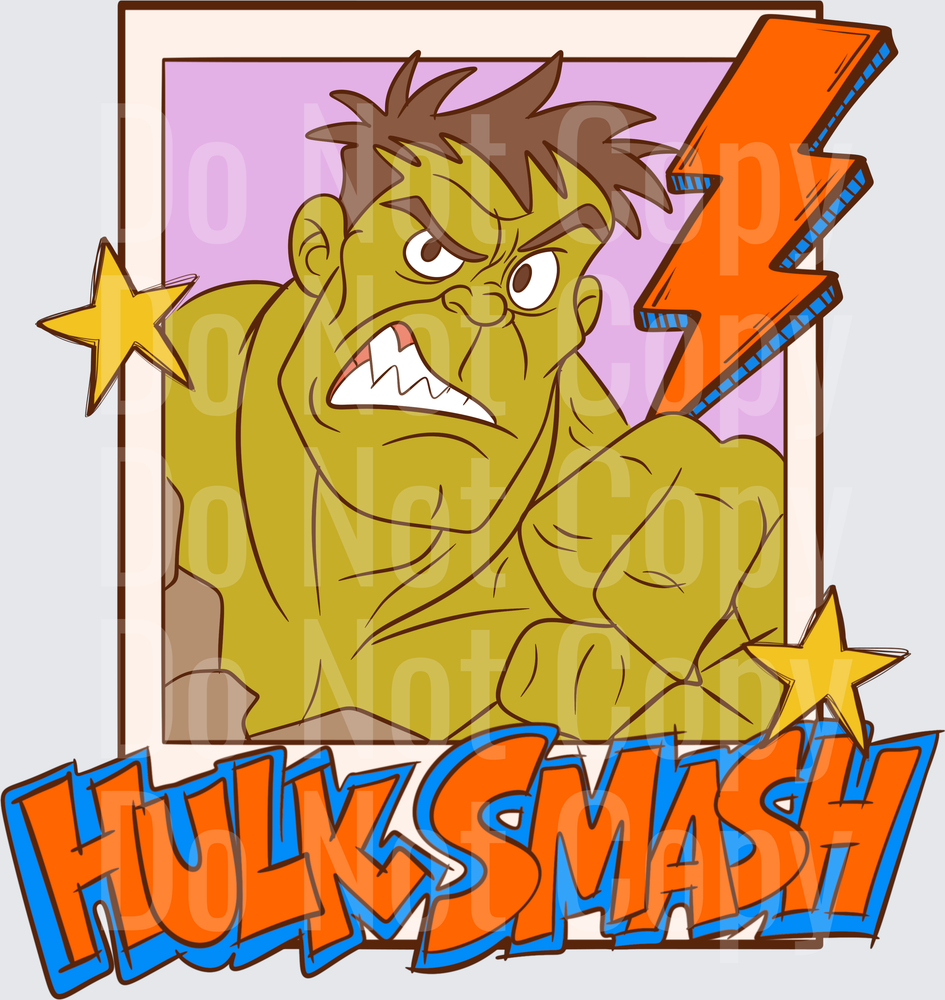 Angry Green Monster Fist Punch Comic Style Smash (DTF)