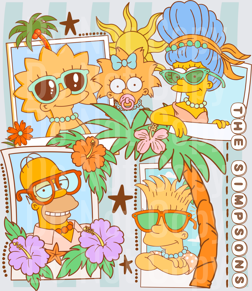 Yellow Cartoon People Collage (DTF)