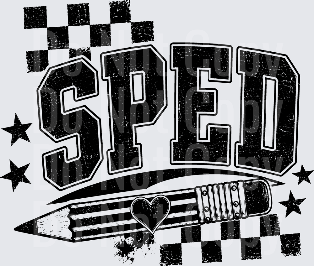 SPED PENCIL DISTRESSED (DTF)