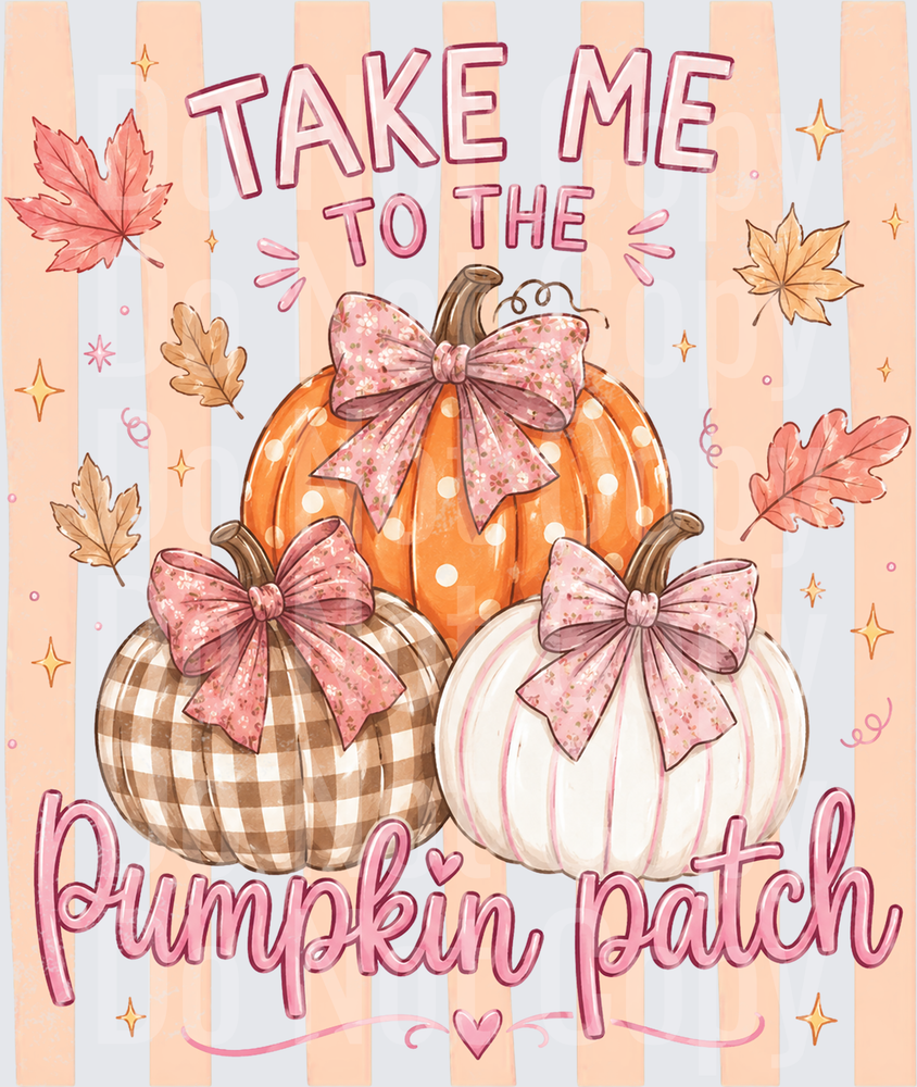 Take Me To The Pumpkin Patch Coquette Bow Pumpkins (DTF)