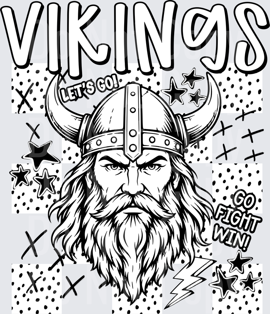 Vikings Dotties And Doodles (DTF)