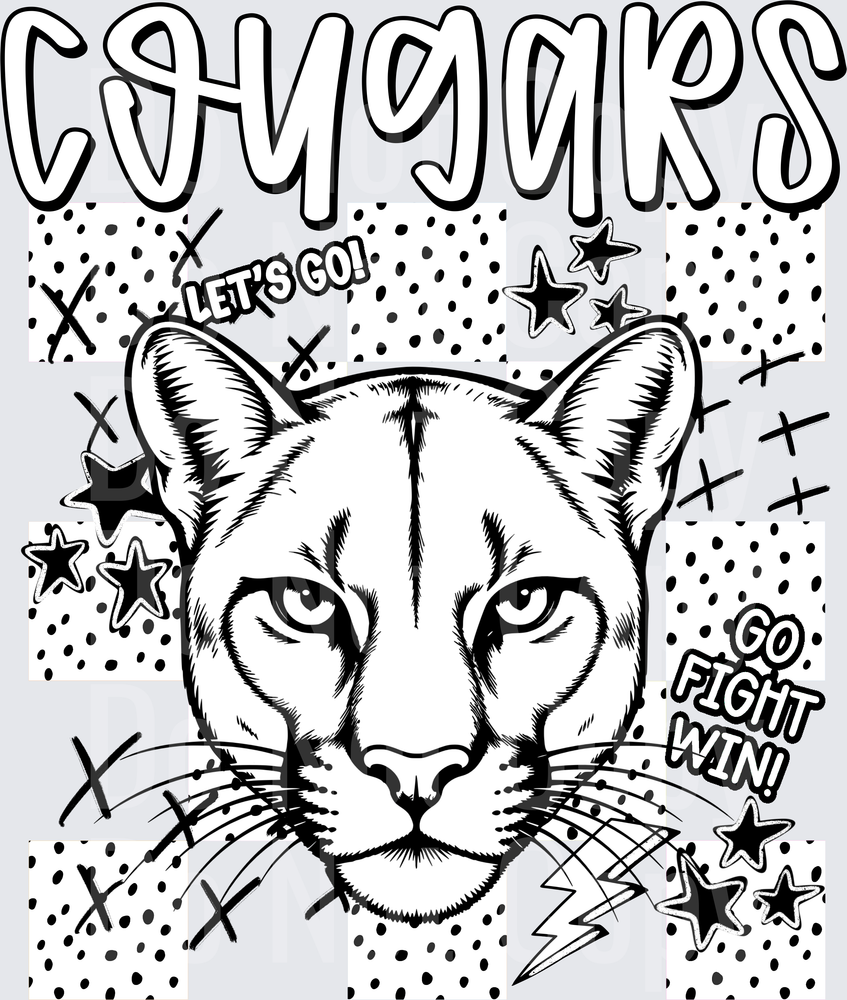 Cougars Dotties And Doodles (DTF)