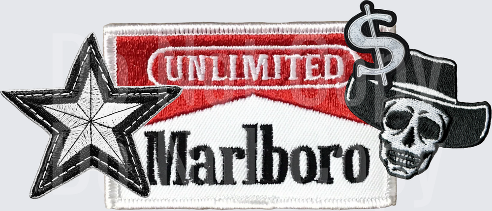 Unlimited Cowboy Skull Star Western Embroidered Badge Design (DTF)