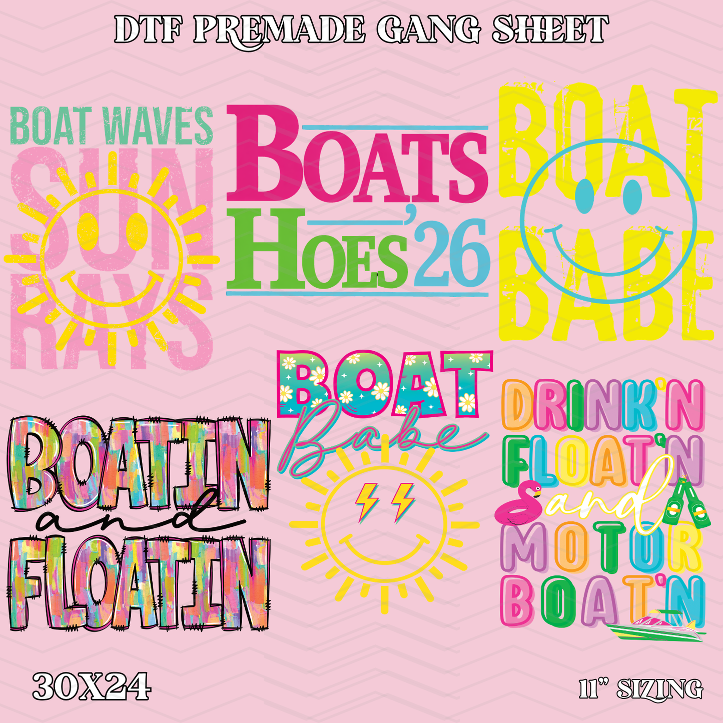 Boat Babe - 30x24 -PREMADE GANG SHEET