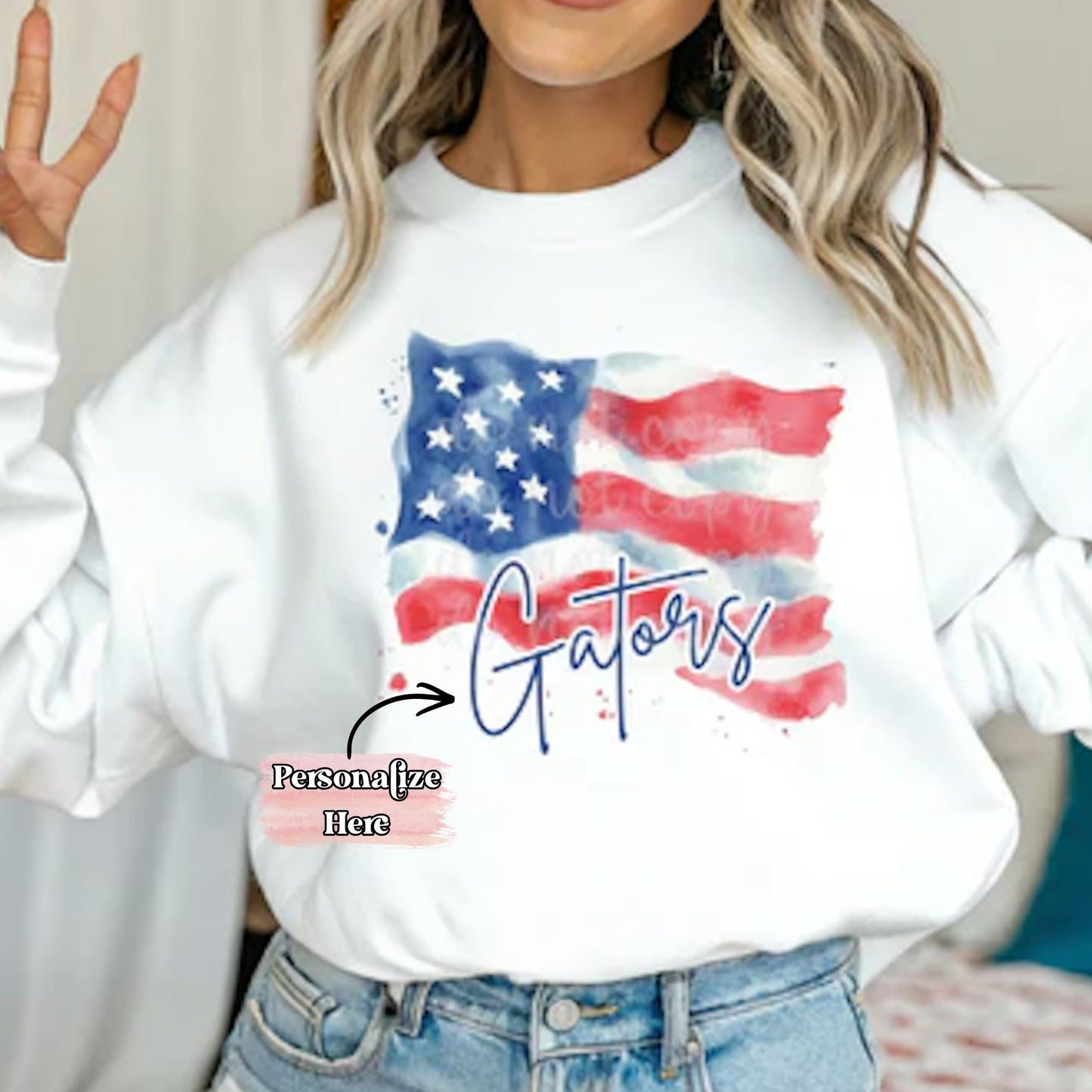 Patriotic Flag/Heart -  ‼️Fully Customizable Transfer‼️