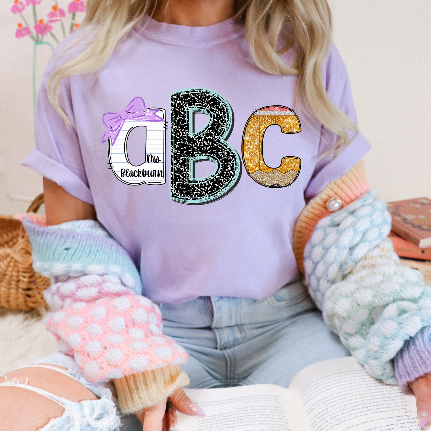 Teacher Composition - Custom Monogram Transfer