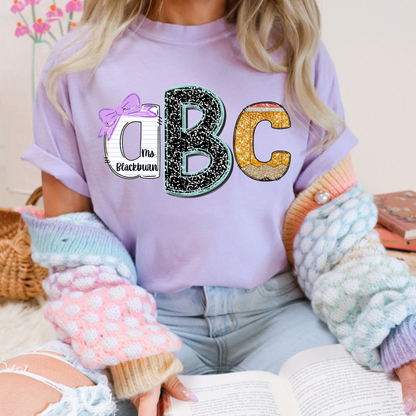 Teacher Composition - Custom Monogram Transfer
