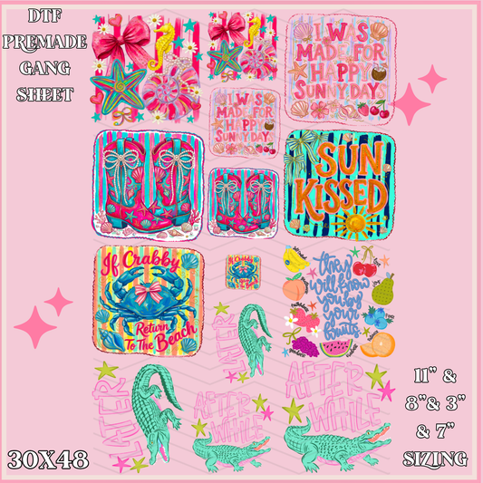 Preppy Summer - 30x48 - PREMADE GANG SHEET