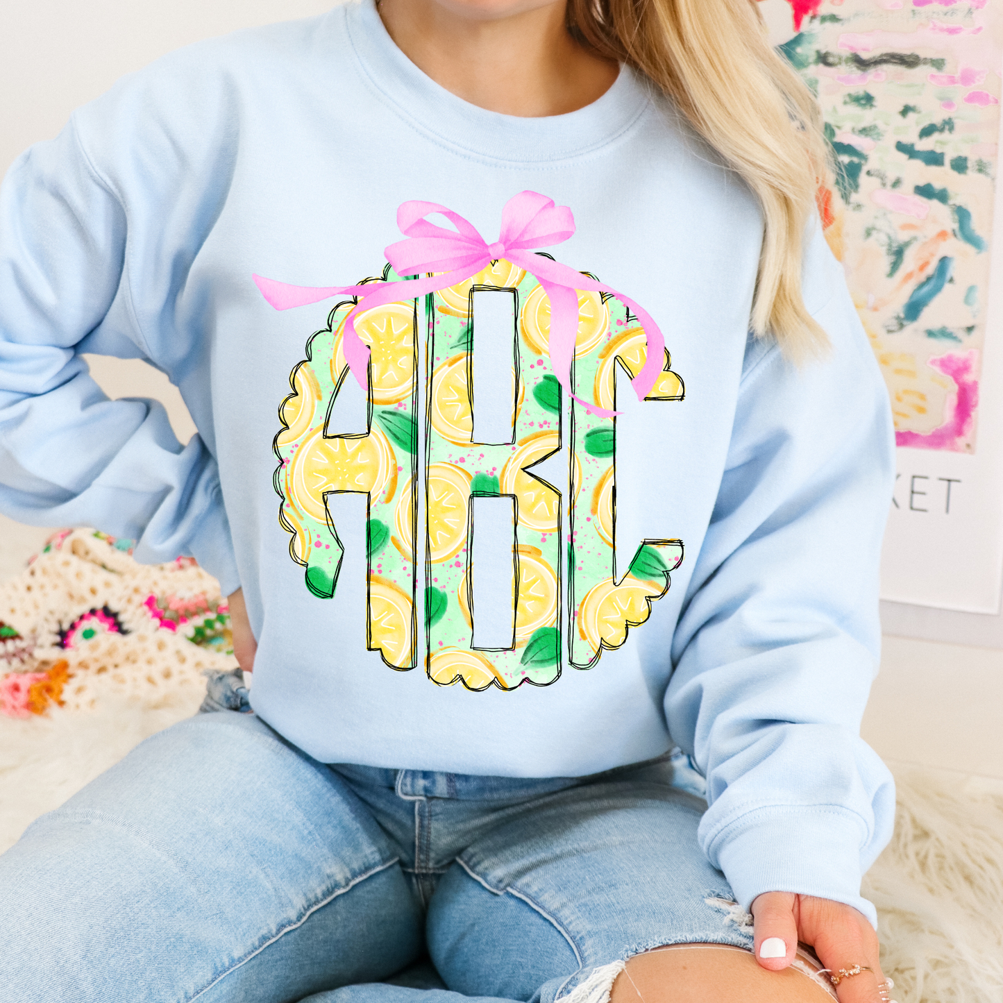 Sweet Coquette Lemonade  - Custom Monogram Transfer