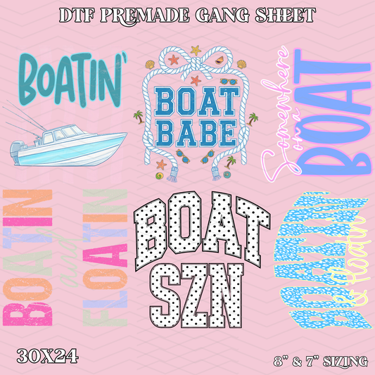Boat Season - 30x24 -  PREMADE GANG SHEET