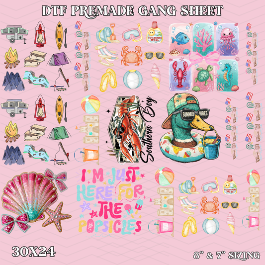 Youth Summer - 30x24 -  PREMADE GANG SHEET