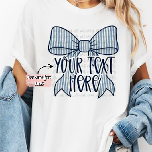 Preppy Striped Bow -  ‼️Fully Customizable Transfer‼️