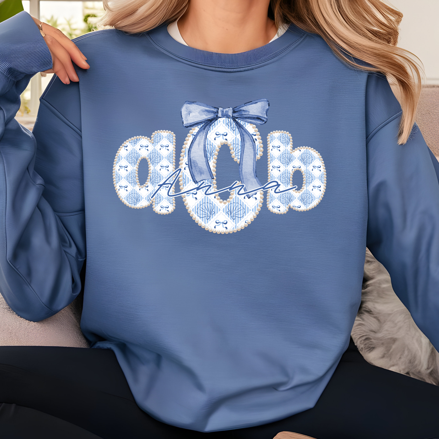 Coquette Pearl & Shell - Custom Monogram Transfer