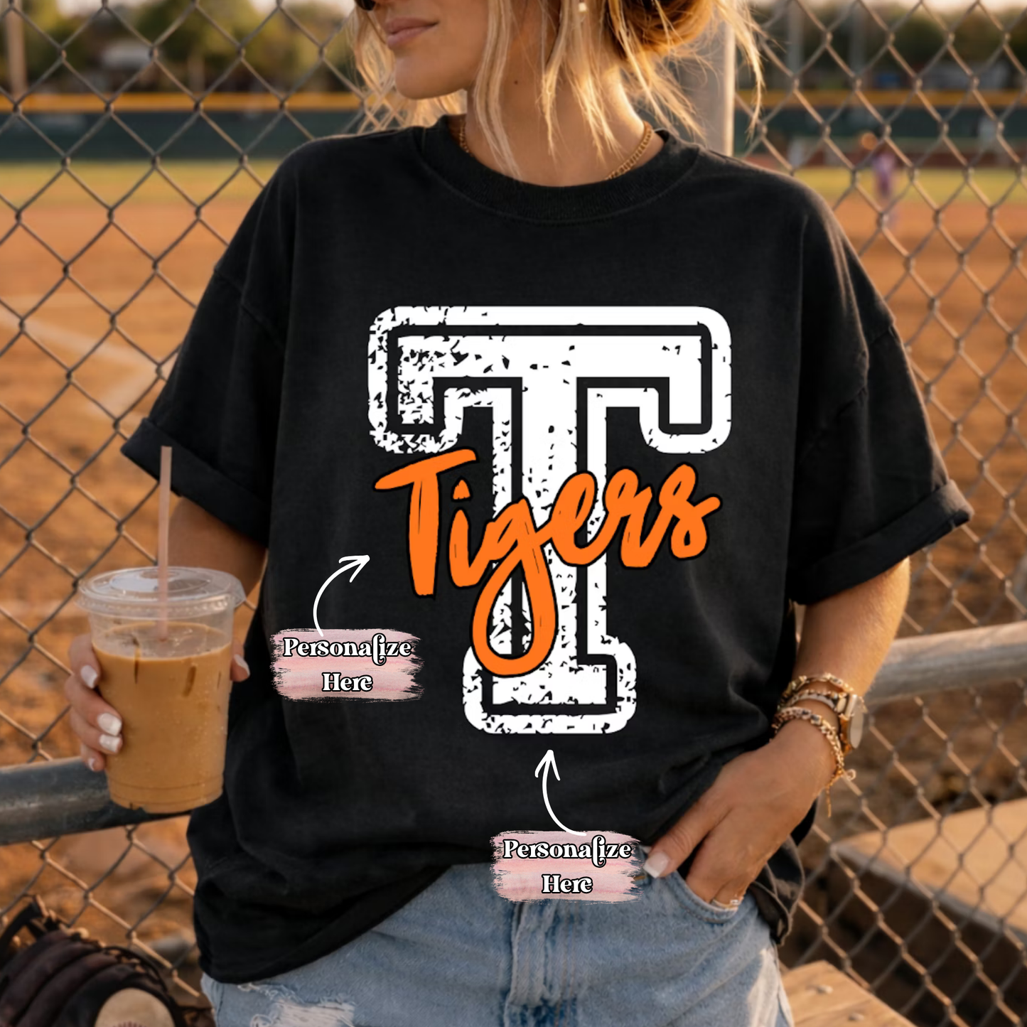 Distressed Team Initial -  ‼️Fully Customizable Transfer‼️
