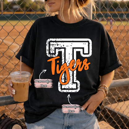 Distressed Team Initial -  ‼️Fully Customizable Transfer‼️