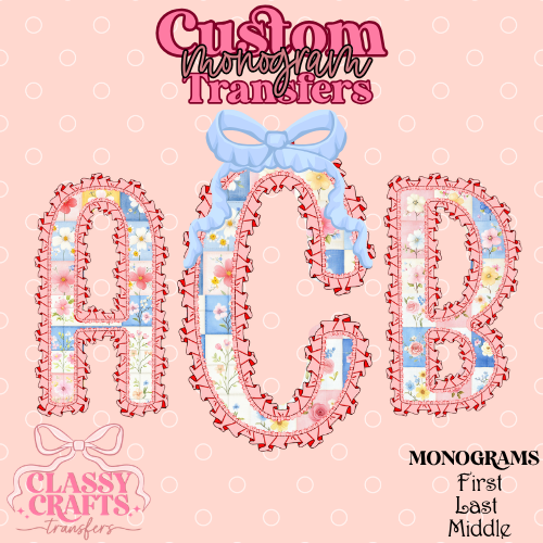 Patchwork Ruffle - Custom Monogram Transfer