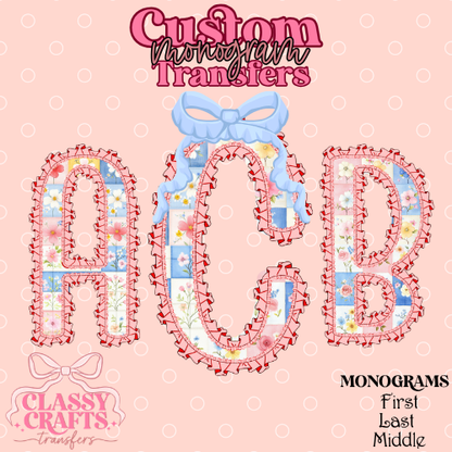 Patchwork Ruffle - Custom Monogram Transfer