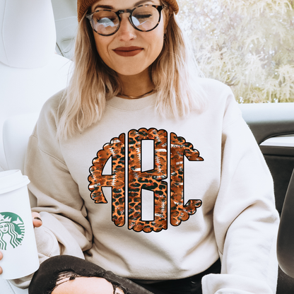 Football Grunge Leopard  - Custom Monogram Transfer