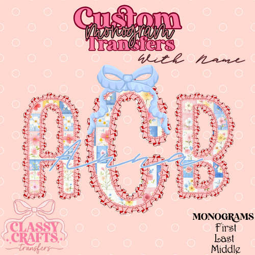 Patchwork Ruffle - Custom Monogram Transfer