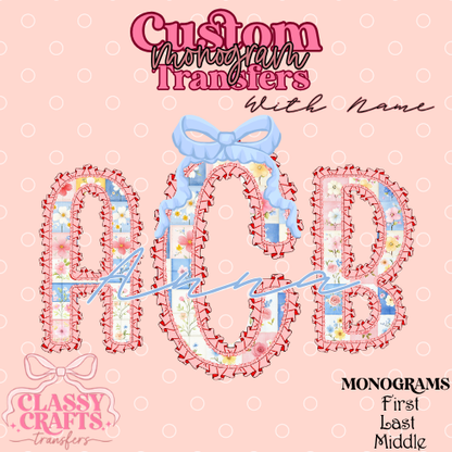 Patchwork Ruffle - Custom Monogram Transfer