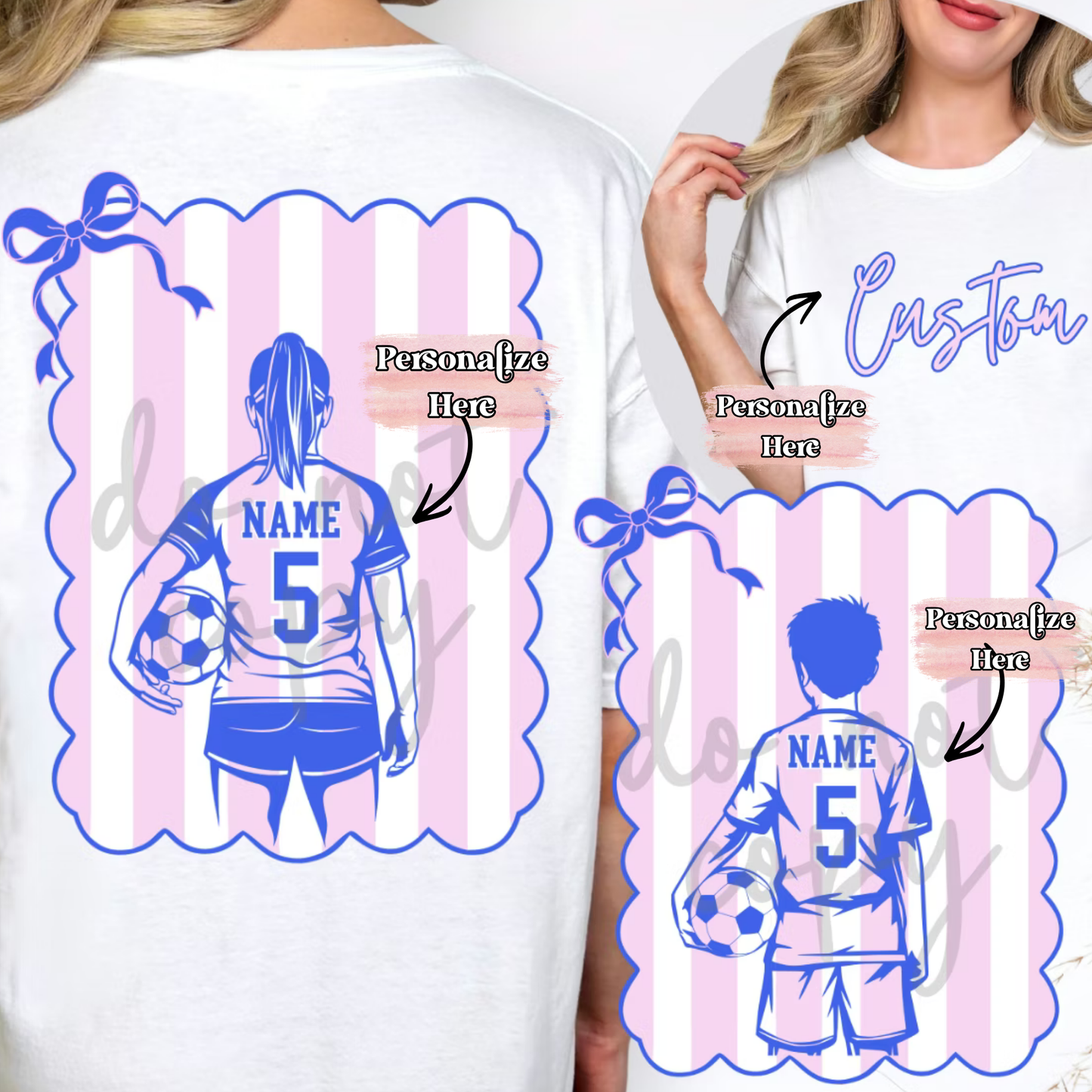 Preppy Soccer Stripes -  ‼️Fully Customizable Transfer‼️