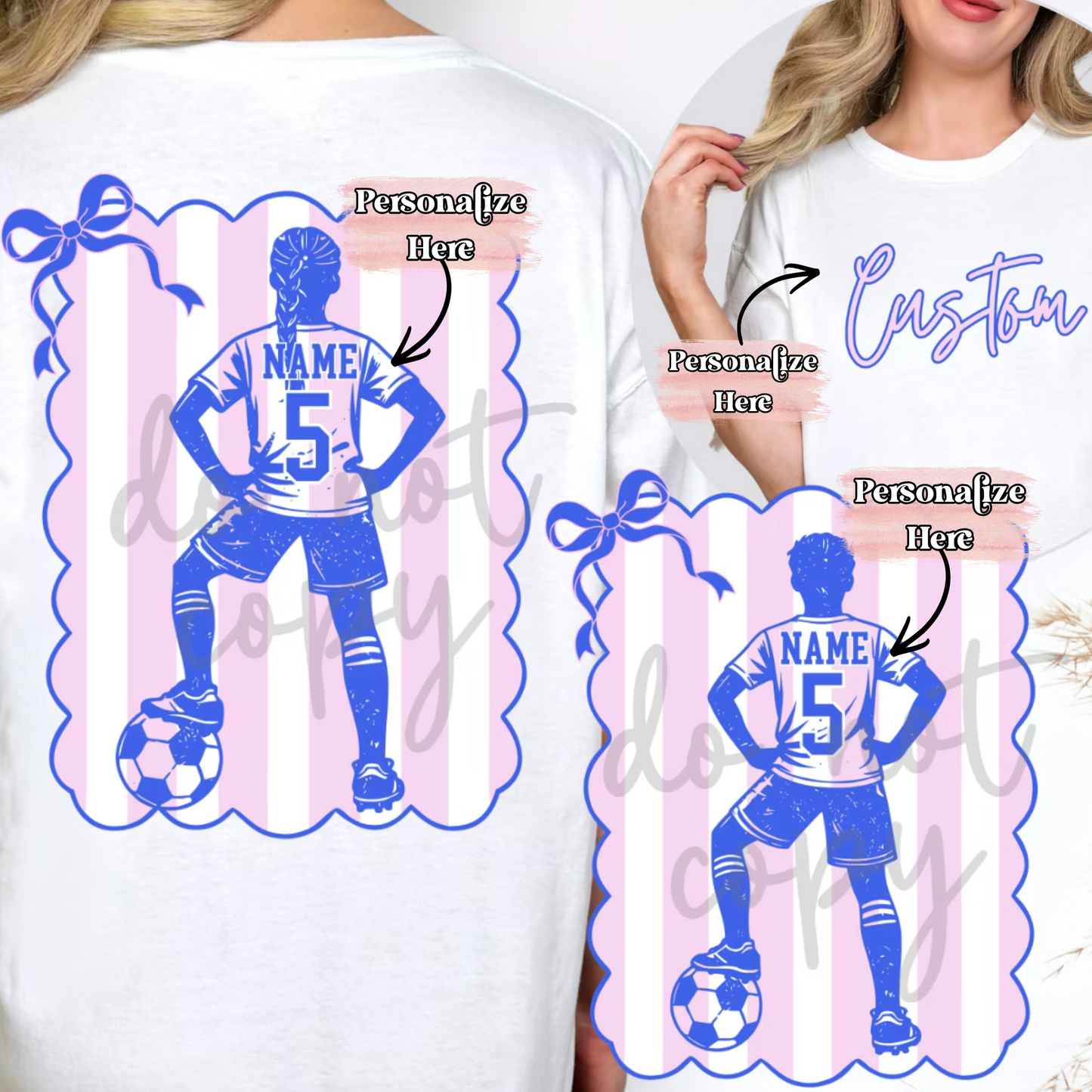 Preppy Soccer Stripes -  ‼️Fully Customizable Transfer‼️