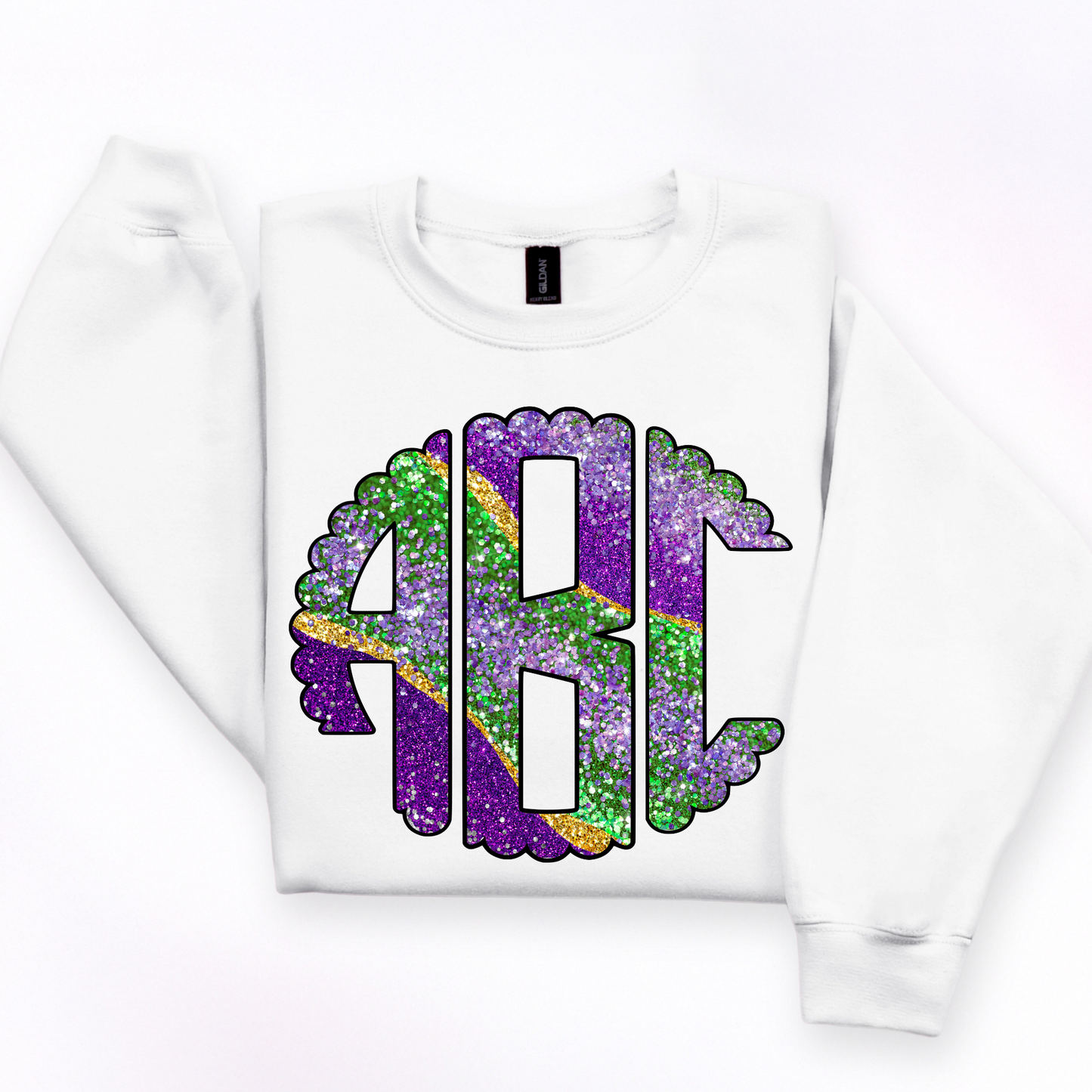 Mardi Gras Marble Glitter   - Custom Monogram Transfer