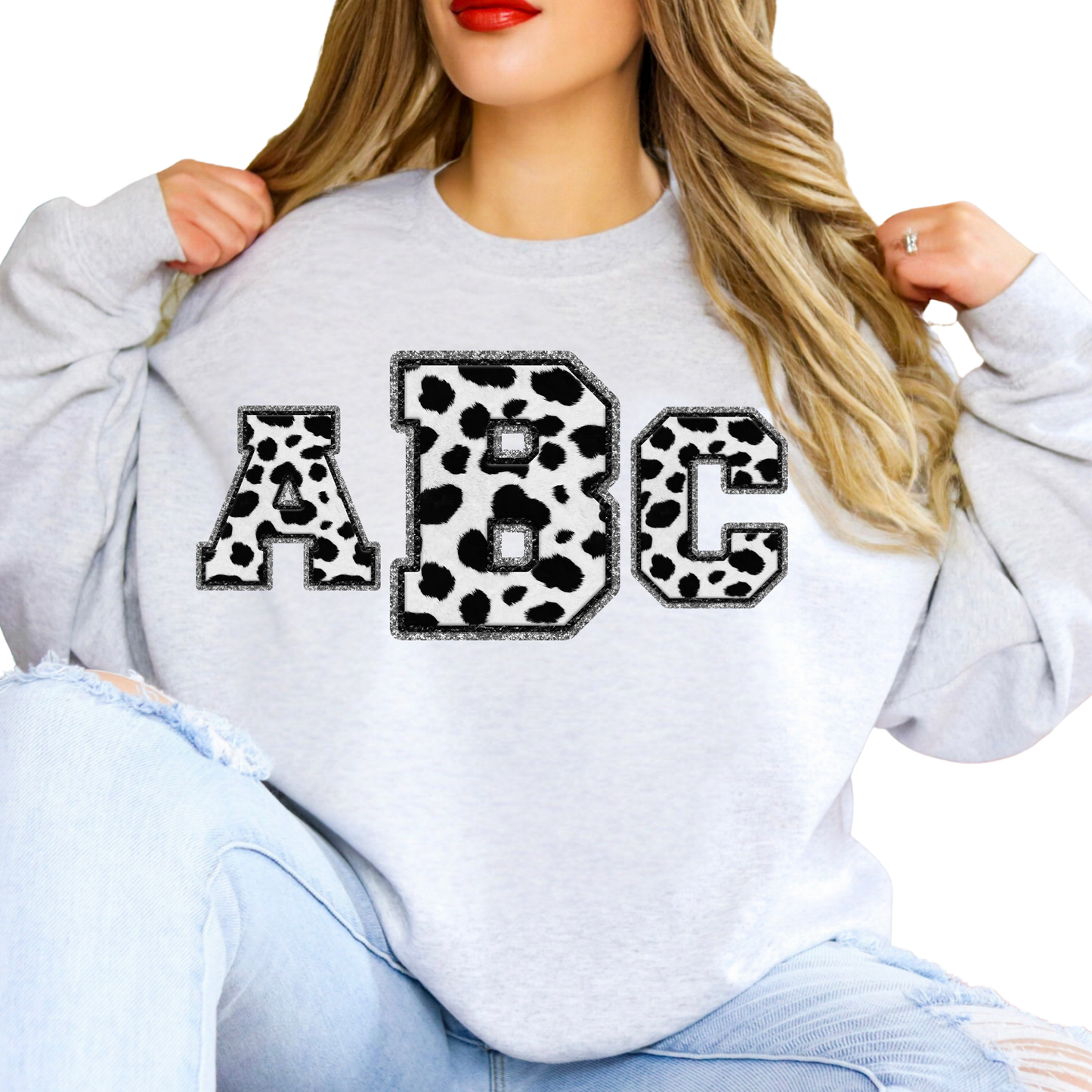 Cow Print Faux  - Custom Monogram Transfer