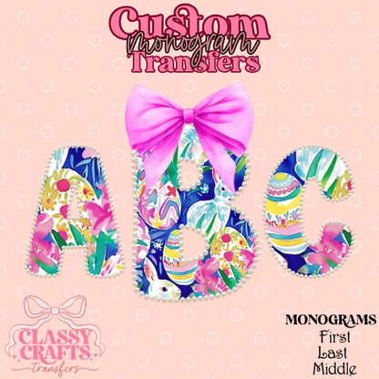 Preppy Easter Print - Custom Monogram Transfer