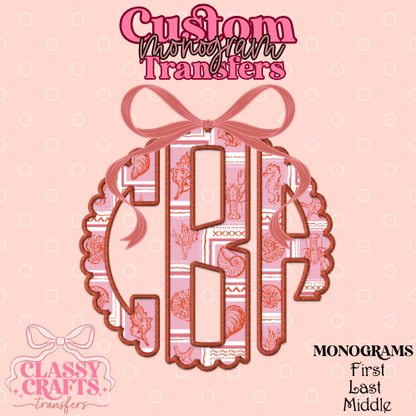 Marine Stamps - Custom Monogram Transfer