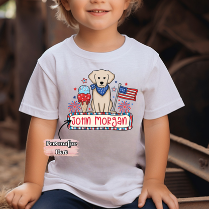 4th Of July Dog Nameplate -  ‼️Fully Customizable Transfer‼️
