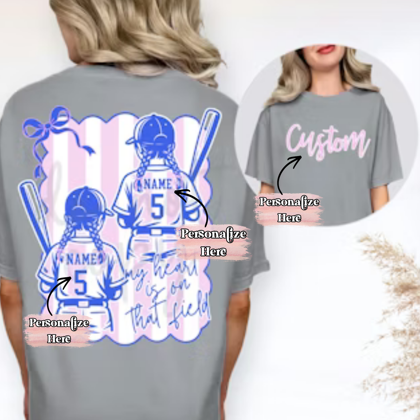 Preppy Baseball/Softball Stripes -  ‼️Fully Customizable Transfer‼️