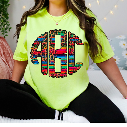 Serape Leopard  - Custom Monogram Transfer